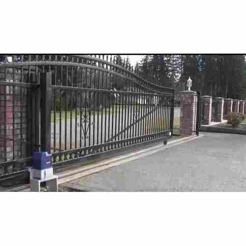 Rust Resistant Iron Black Customized Double Drive Sliding Security Gate