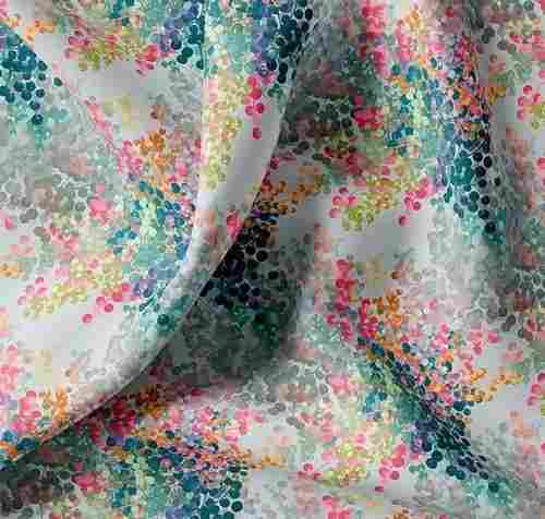 Washable And Lightweight Floral Printed Polyester Cotton Fabric 