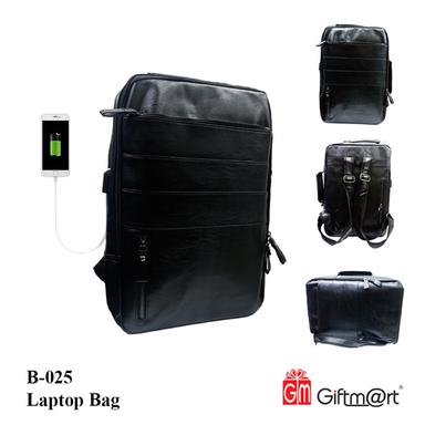 Grey Black Laptop Backpack With Usb Charging Point