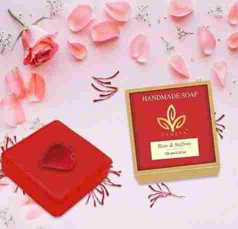 Handmade Soap With Rose And Saffron Flavour