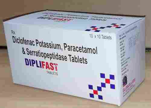 Diclofenac Potassium, Paracetamol and Serratiopeptidase Tablet