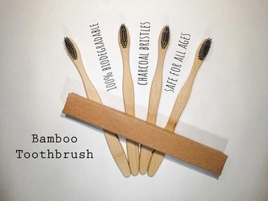 Black Bpa Free Nylon Bristles Biodegradable Bamboo Toothbrush