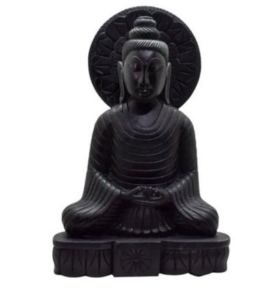 Eco-Friendly 1.5 Foot Handmade And Color Coated Religious Marble Lord Buddha Statue