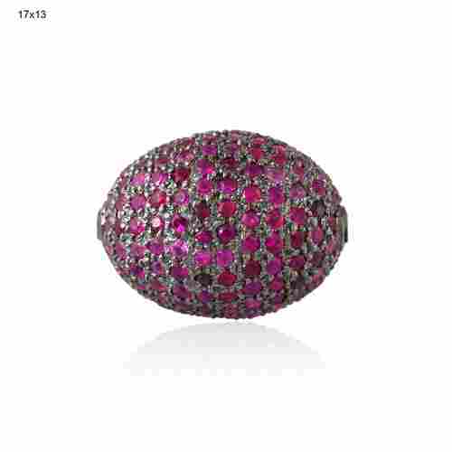 Ruby Pave Bead 