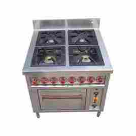 Four Burner Commercial Gas Stove With Oven