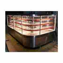 L Type Bend Glass Display Counter