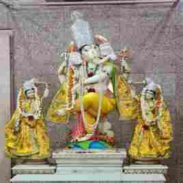 Marble Ganesh With Ridhi Sidhi Statue