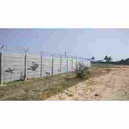 Precast Prestressed Wall With Barbed Wire Fence