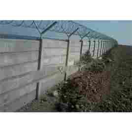 Rcc Precast Boundary Wall With Gi Concertina Coil Fencing