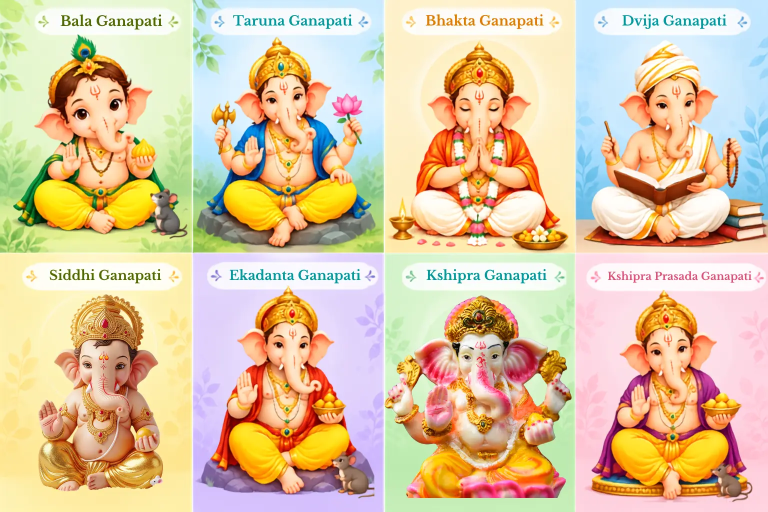 Shodasa Ganapati - Lord Ganesha’s First 1-eight Forms